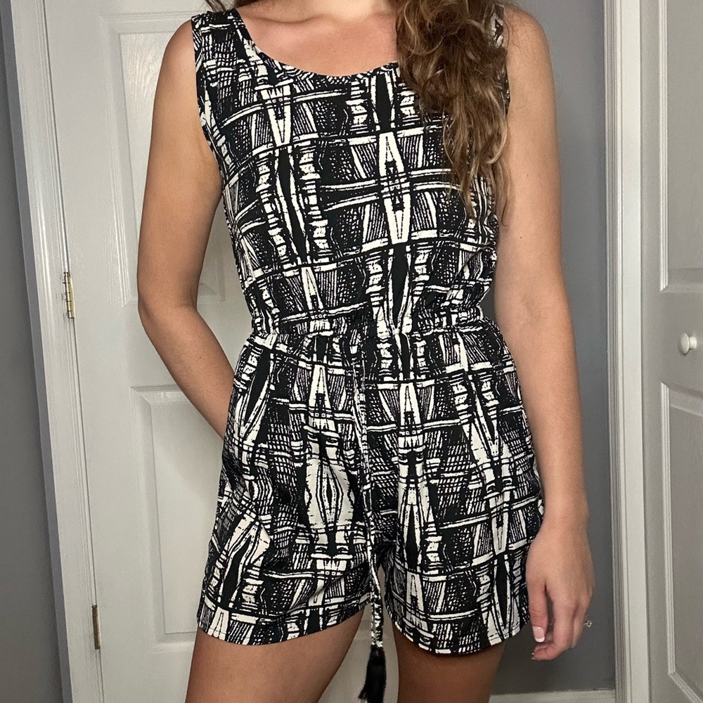 Stylish Black and Cream Women's Romper